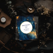Mystic Midnight Blue en gouden Waterverf bruiloft Save The Date