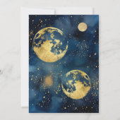 Mystic Midnight Blue Gold Waterverf Verloving Kaart (Achterkant)