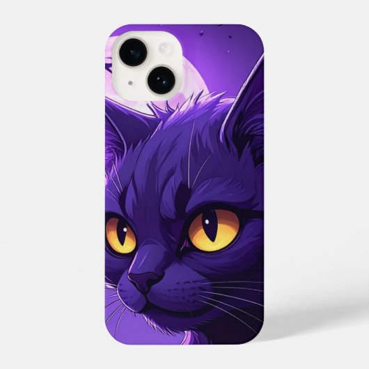 Mystic Midnight Cat iPhone Case Hoesje (Achterkant)