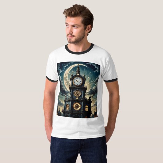 Mystic Midnight Clock Tower T-Shirt (Voorkant volledig)