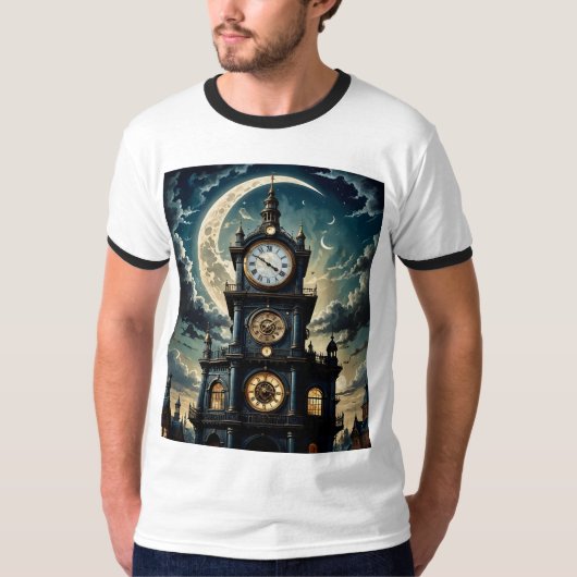 Mystic Midnight Clock Tower T-Shirt (Voorkant)