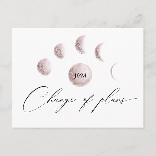 Mystic Moon Blush Roze Verandering van plannen Bru Briefkaart (Voorkant)
