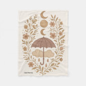 Mystic Moon Boho Rain Blanket | Add Text/Name Fleece Deken (Voorkant)