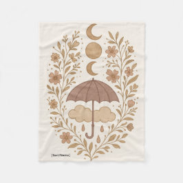 Mystic Moon Boho Rain Blanket | Add Text/Name Fleece Deken