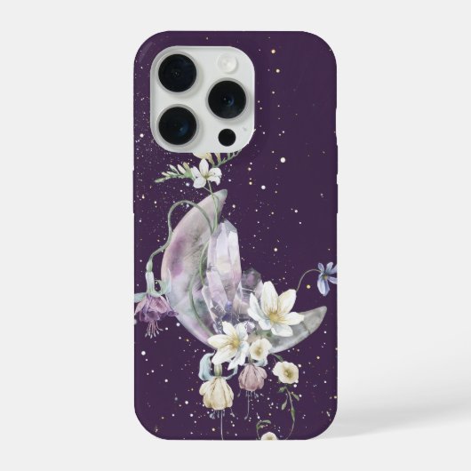 Mystic Moon Crystal Floral Phone Case iPhone Hoesje (Achterkant)