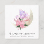 *~* Mystic Moon Crystals Floral Cosmic Glitter Sq Vierkante Visitekaartje (Voorkant)