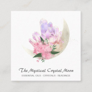 *~* Mystic Moon Crystals Floral Cosmic Glitter Sq Vierkante Visitekaartje