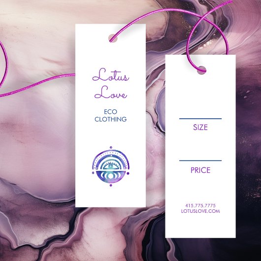 Mystic Moon Hang Label Size Kleding Display Kaart