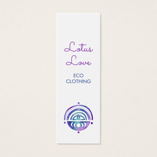 Mystic Moon Hang Label Size Kleding Display Kaart (Voorkant)