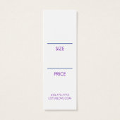 Mystic Moon Hang Label Size Kleding Display Kaart (Achterkant)