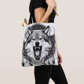 Mystic Moon Howler - Dreamcatcher Wolf Art Tote Bag (Dichtbij)
