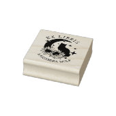 Mystic Moon Kat met Zonnebloemen, Ex Libris Boek Rubberstempel (Stempel)