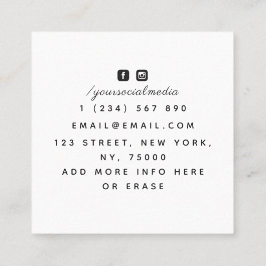 Mystic Moon Lunar Hands Esoteric Healing Energy Vierkante Visitekaartje (Achterkant)