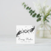 Mystic Moon Lunar Hands Esoteric Healing Energy Vierkante Visitekaartje (Staand voorkant)