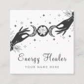 Mystic Moon Lunar Hands Esoteric Healing Energy Vierkante Visitekaartje (Voorkant)