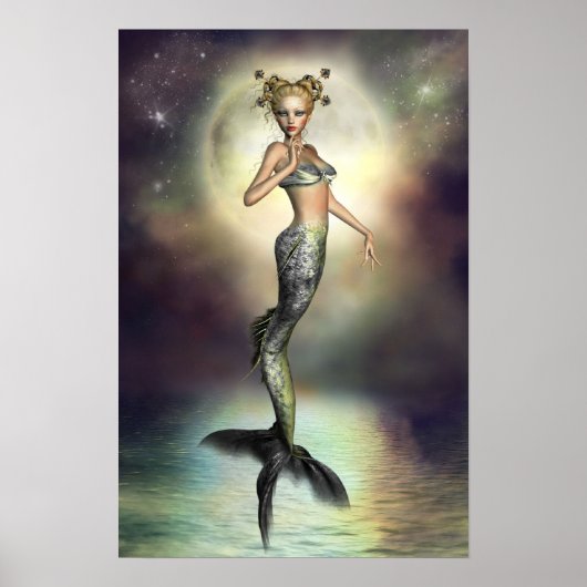 Mystic Moon Mermaid Poster (Voorkant)