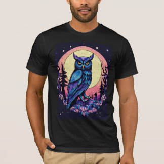 Mystic Moon Owl T-shirt betoverende nachtelijke st