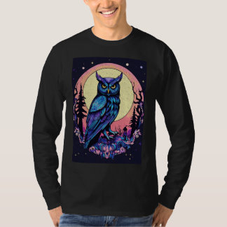 Mystic Moon Owl T-shirt betoverende nachtelijke st