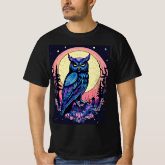Mystic Moon Owl T-shirt betoverende nachtelijke st