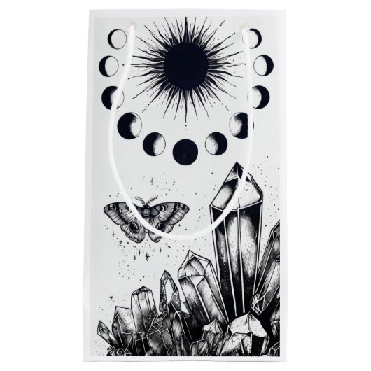 Mystic Moon Phases and Crystals Klein Cadeauzakje (Voorkant)