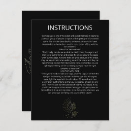 Mystic Moon Sage Cleansing Instructions Notitiekaartje