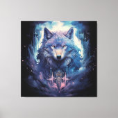 Mystic Moon Wolf Guardian Canvas Afdruk (Voorkant)