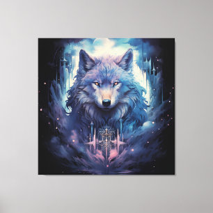 Mystic Moon Wolf Guardian Canvas Afdruk