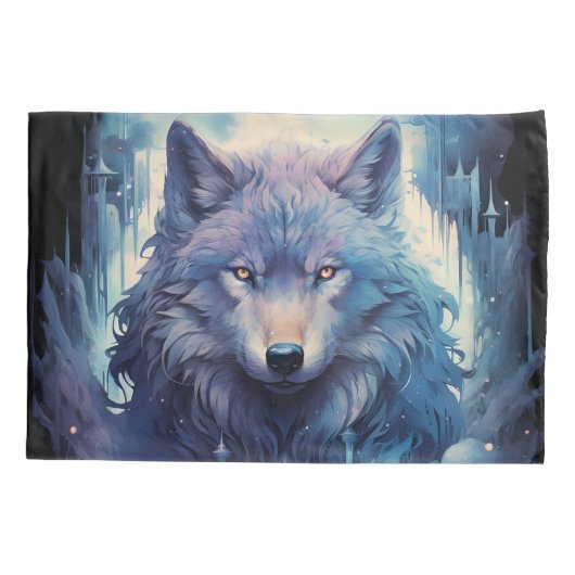 Mystic Moon Wolf Guardian Kussensloop (Achterkant)