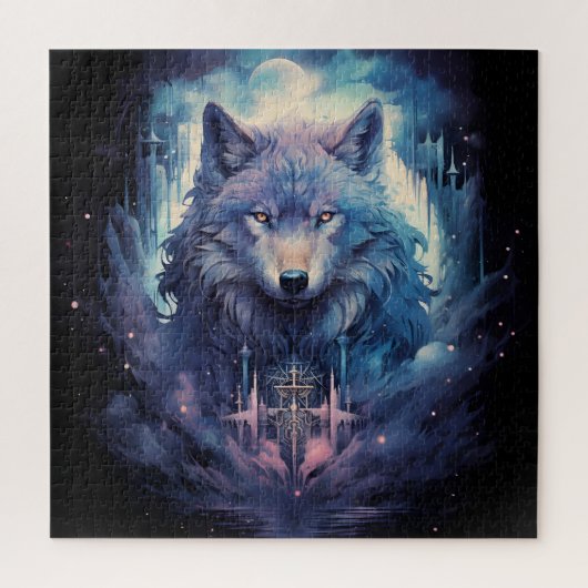 Mystic Moon Wolf Guardian Legpuzzel (Verticaal)