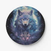 Mystic Moon Wolf Guardian Papieren Bordje (Voorkant)