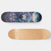 Mystic Moon Wolf Guardian Persoonlijk Skateboard (Horizontaal)