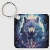 Mystic Moon Wolf Guardian Sleutelhanger (Voorkant)