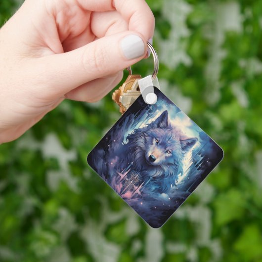 Mystic Moon Wolf Guardian Sleutelhanger (Hand)