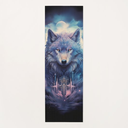 Mystic Moon Wolf Guardian Yogamat (Voorkant)