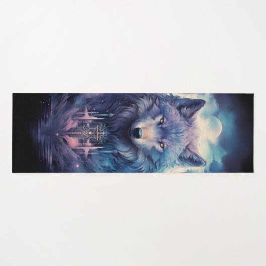 Mystic Moon Wolf Guardian Yogamat (Voorkant (horizontaal))