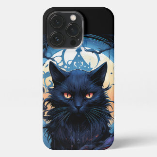 Mystic Moonlit Feline iPhone 13 Pro Hoesje