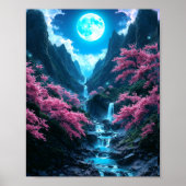 Mystic Moonlit Valley Poster (Voorkant)