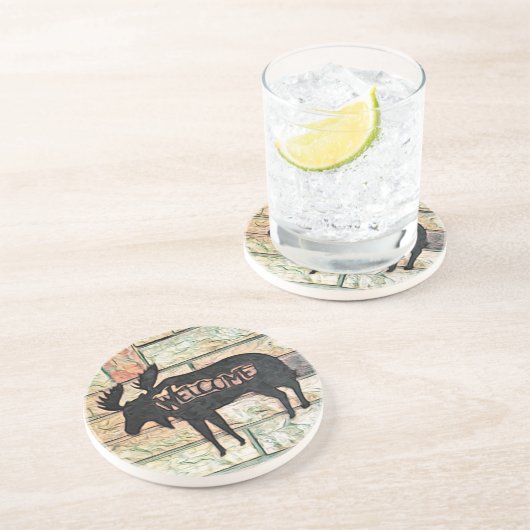 Mystic Moose Zandsteen Onderzetter (Zijkant)