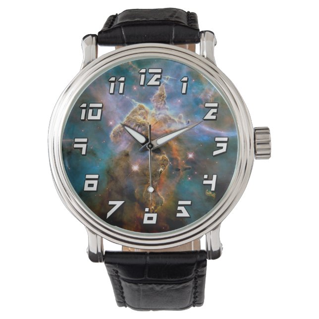 Mystic Mountain Carina Nebula Hubble Space Foto Horloge (Voorkant)