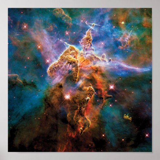 Mystic Mountain Carina Nebula Hubble Space Foto Poster (Voorkant)