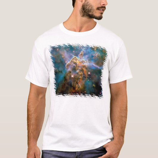 Mystic Mountain Carina Nebula Hubble Space Foto T-shirt (Voorkant)