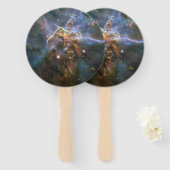 Mystic Mountain in Carina Nebula Hubble Space Handwaaier (Voorkant en achterkant)