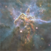 Mystic Mountain in Carina Nebula Hubble Space Sticker (Voorkant)