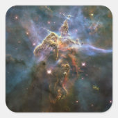 Mystic Mountain in Carina Nebula Hubble Space Vierkante Sticker (Voorkant)
