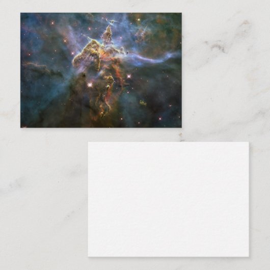 Mystic Mountain in Carina Nebula Hubble Space Visitekaartje (Voorkant / Achterkant)