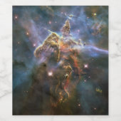 Mystic Mountain in Carina Nebula Hubble Space Wijn Etiket (Enkel label)