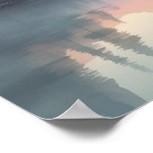 Mystic Mountain Lake bij zonsopgang Poster (Hoek)