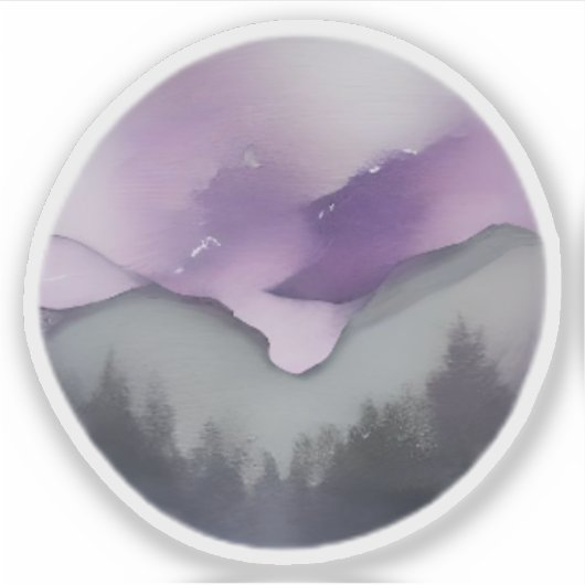 Mystic Mountain Twilight Sticker (Voorkant)