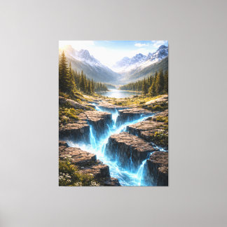 Mystic Mountain Valley – Fantasy Nature Landscape Canvas Afdruk