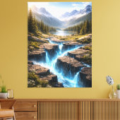 Mystic Mountain Valley – Fantasy Nature Landscape Canvas Afdruk (Insitu (Woonkamer))